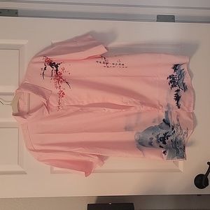 Men's SHEIN short sleeve button front cherry blossom size XL